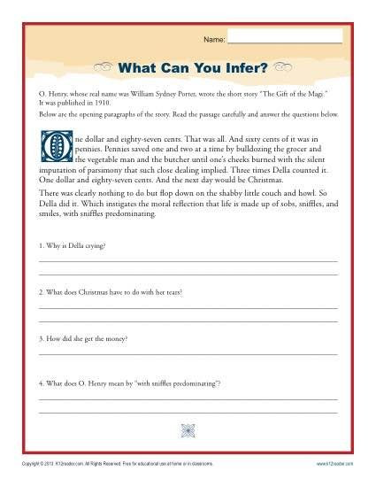 Inference Worksheets for 4th Grade What Can You Infer
