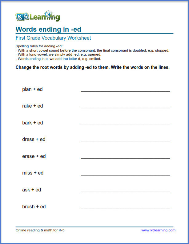 Inflected Endings Worksheets 2nd Grade First Grade Vocabulary Worksheets – Printable and organized