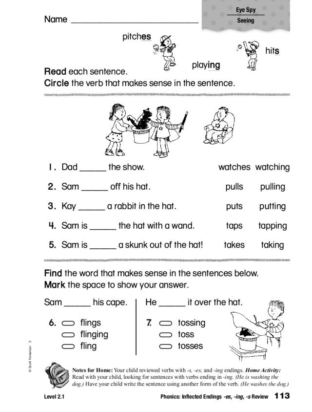 Inflected Endings Worksheets 2nd Grade Phonics Inflected Endings Es Ing and S Worksheet for
