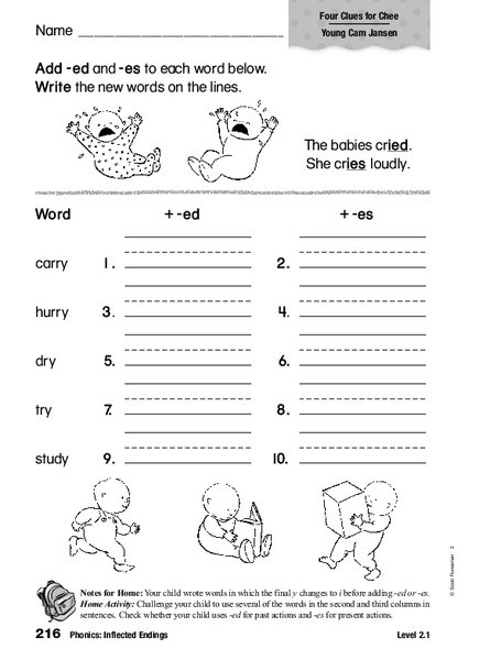 Inflected Endings Worksheets 2nd Grade Phonics Inflected Endings Worksheet for 1st 2nd Grade