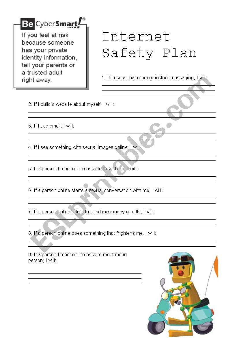 Internet Safety Worksheets Printable Internet Safety 2 4 Esl Worksheet by Doroteia F