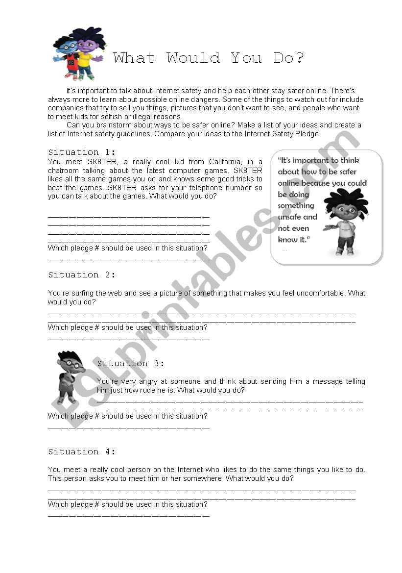 Internet Safety Worksheets Printable Internet Safety 3 4 Esl Worksheet by Doroteia F