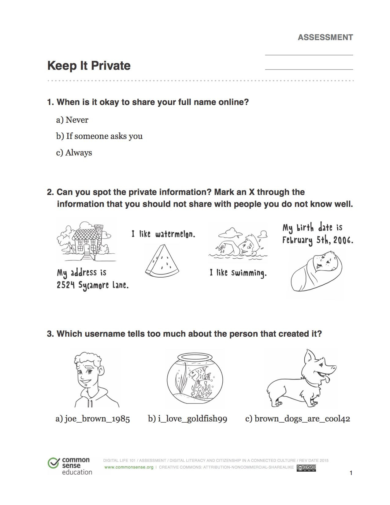 Internet Safety Worksheets Printable Internet Safety Worksheet for Kids