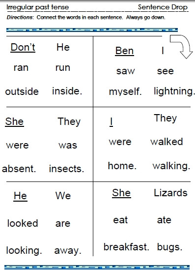 Irregular Verbs Worksheet 2nd Grade Irregular Past Tense Verbs – Word Lists Worksheets