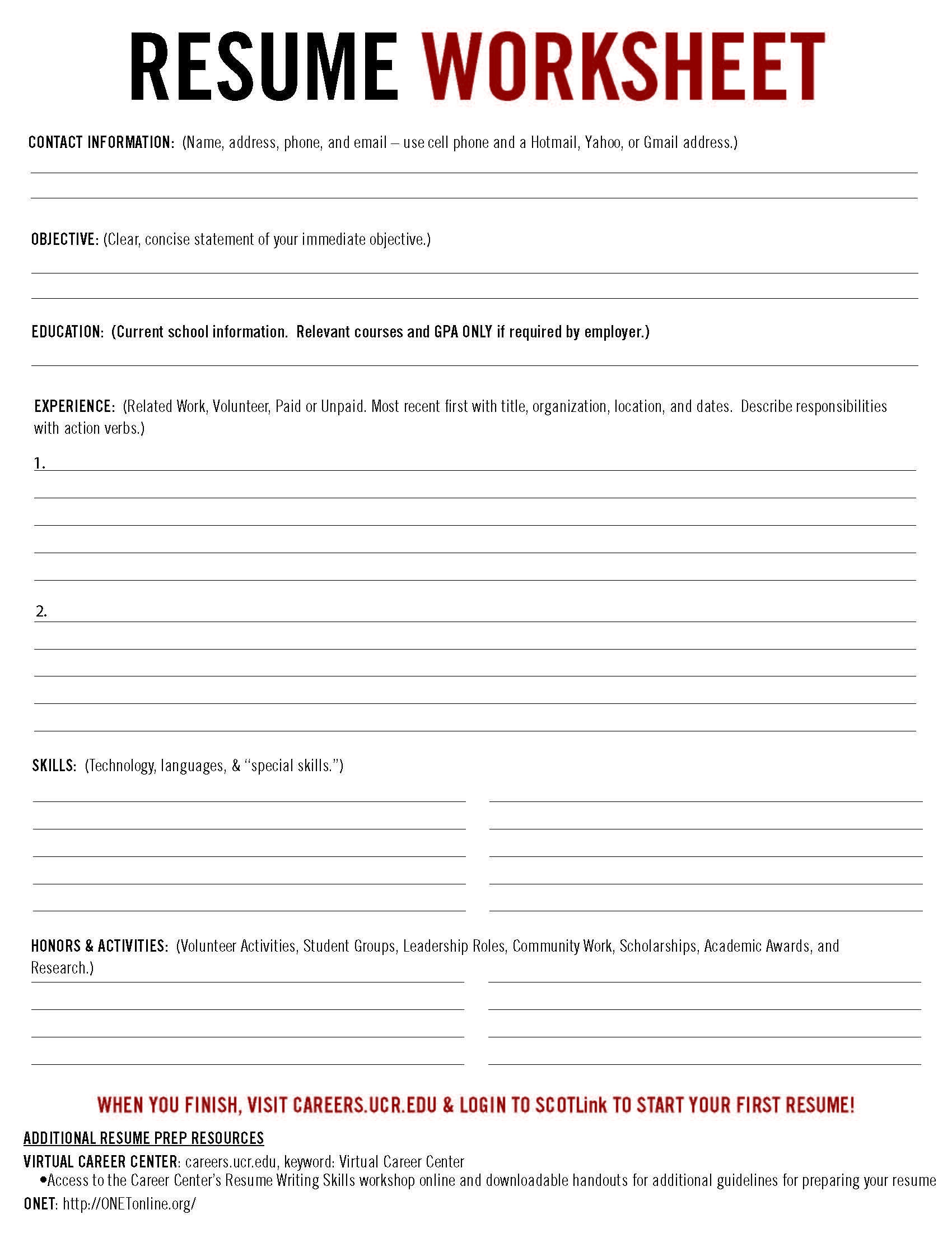 Job Readiness Printable Worksheets Job Readiness Worksheets
