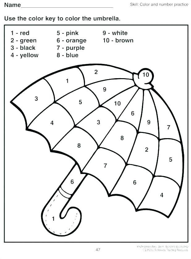 Kindergarten Color by Number Worksheets Coloring Worksheets for Kindergarten Color by Number