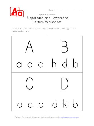 Kindergarten Lowercase Letters Worksheets Lowercase and Uppercase A B C and D Worksheet
