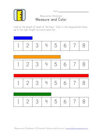 Kindergarten Measurement Worksheets Easy Measuring Worksheet Length Two Of Two