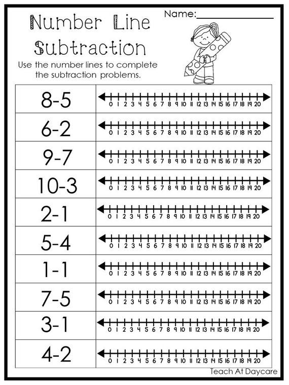Kindergarten Number Line Worksheet 15 Printable Number Line Subtracting Worksheets Numbers 1 10 Preschool 1st Grade Math