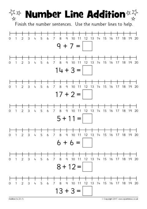 Kindergarten Number Line Worksheet Number Line Addition Worksheets Sb Sparklebox with