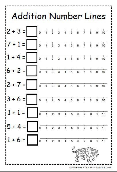 Kindergarten Number Line Worksheets Number Line Addition Worksheets Free Printables Number Line