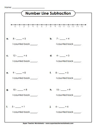 Kindergarten Number Line Worksheets Number Line Worksheets