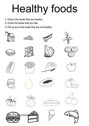 Kindergarten Nutrition Worksheets 41 Free Esl Healthy Food Worksheets