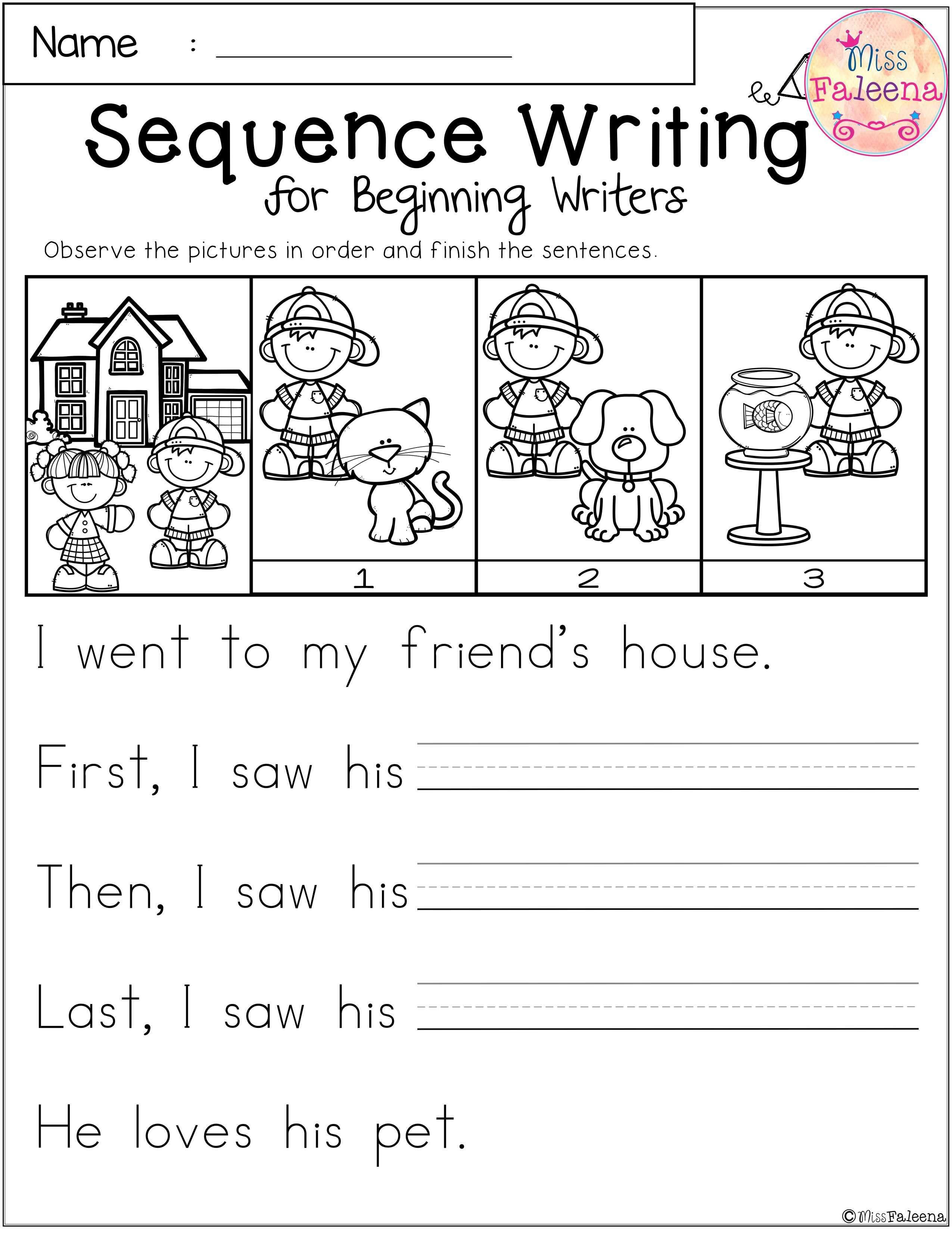 Kindergarten Sequencing Worksheet Free Sequence Writing for Beginning Writers with Images