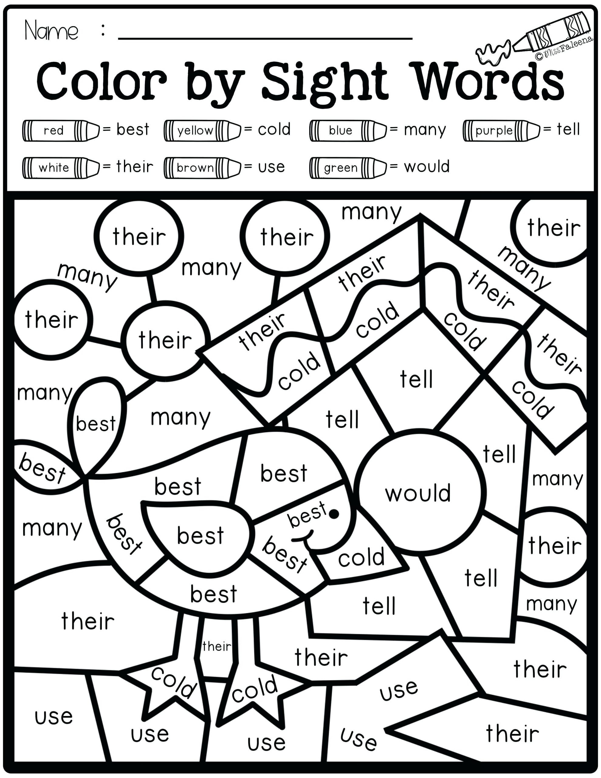 Kindergarten Sight Word Coloring Worksheets Coloring Pages Book Sight Word for Kids Worksheets