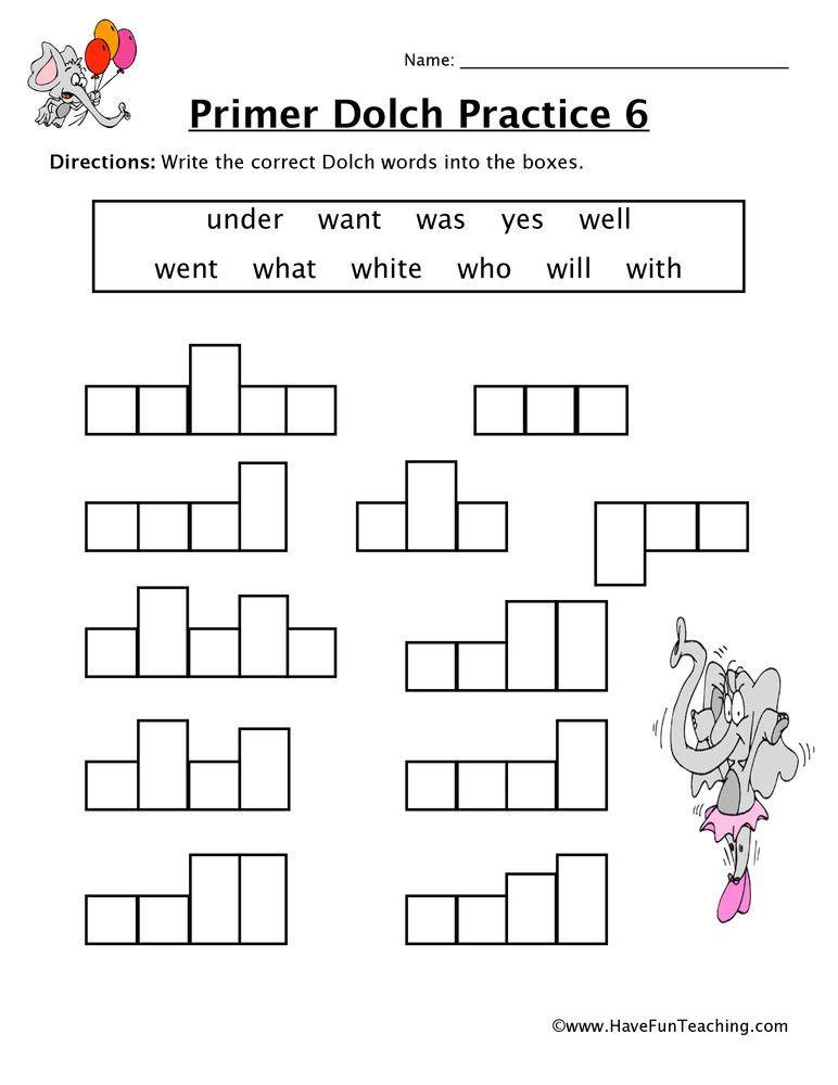 Kindergarten Sight Words Worksheets Kindergarten Sight Words U to W Worksheet