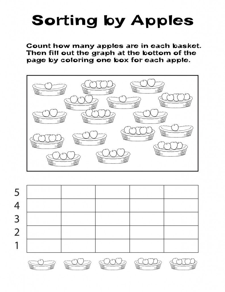 Kindergarten sorting Worksheets sorting Apples Worksheet for Preschool and Kindergarten