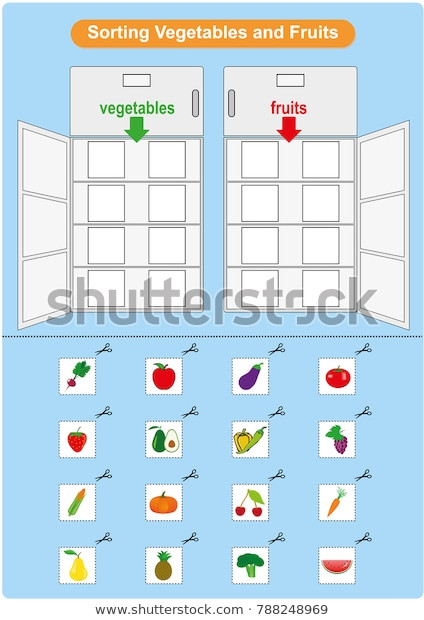 Kindergarten sorting Worksheets sorting Fruits Ve Ables Inrefrigerator Worksheet