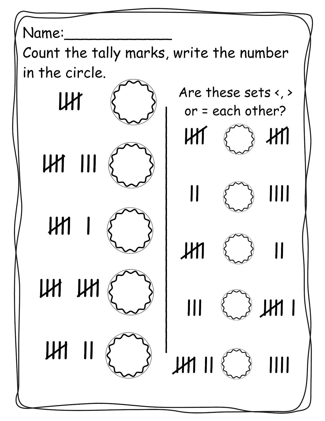 Kindergarten Tally Mark Worksheets the Crazy Pre K Classroom Free Printables