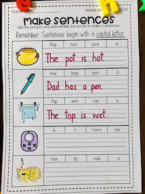 Kindergarten Writing Sentences Worksheets Frame Sentences Worksheets Free