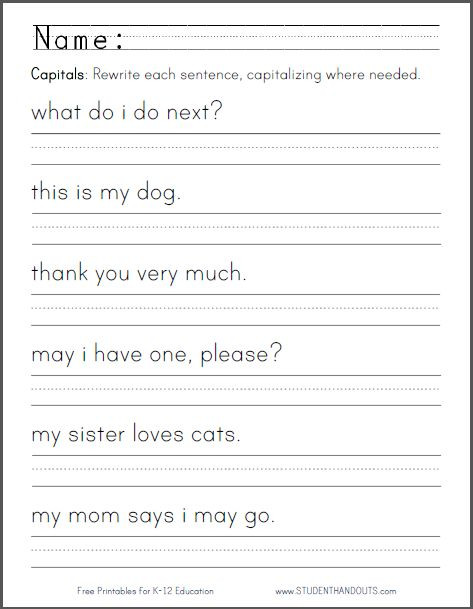 20 Kindergarten Writing Sentences Worksheets Desalas Template