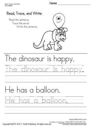Kindergarten Writing Sentences Worksheets Read Trace and Write Worksheets 1 5