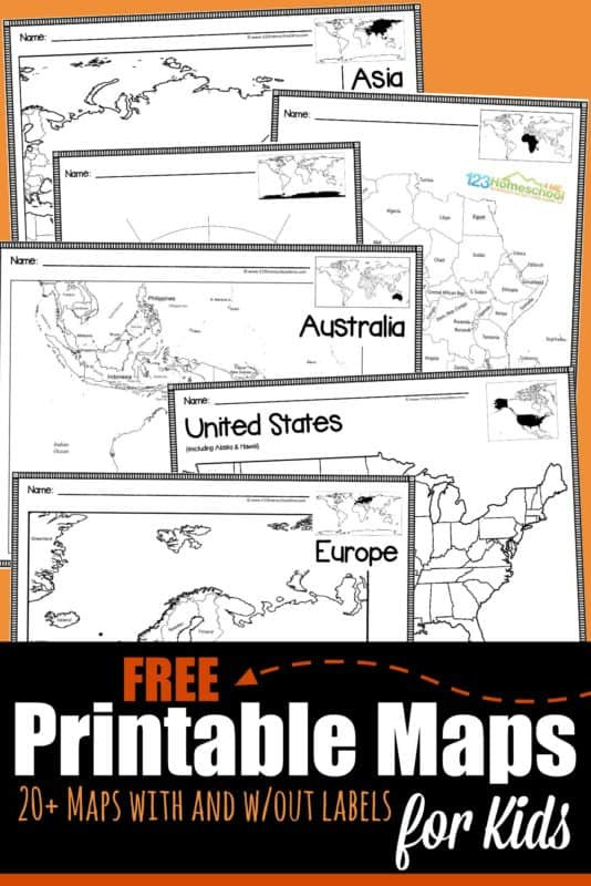 Label Continents and Oceans Printable Free Printable Maps for Kids