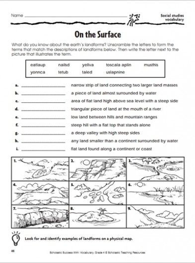 Landforms Worksheet for Kindergarten Resources for Studying Landforms &amp; Habitats Of the World