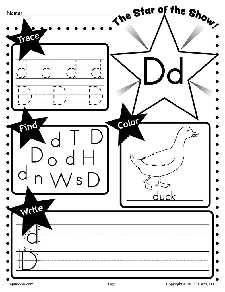 Letter D Worksheet Preschool Letter D Worksheet Tracing Coloring Writing &amp; More