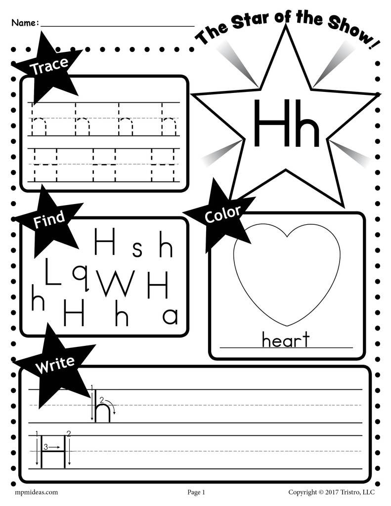 Letter H Worksheets for Preschoolers Letter H Worksheet Tracing Coloring Writing &amp; More
