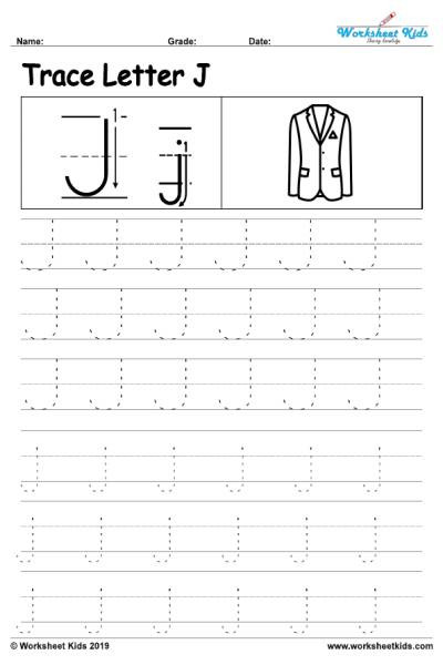 Letter J Tracing Worksheets Preschool Letter J Alphabet Tracing Worksheets Free Printable Pdf