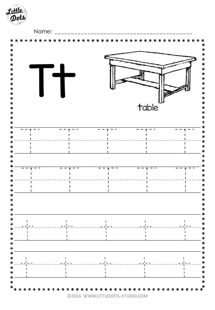Letter K Tracing Worksheets Preschool Free Letter T Tracing Worksheets