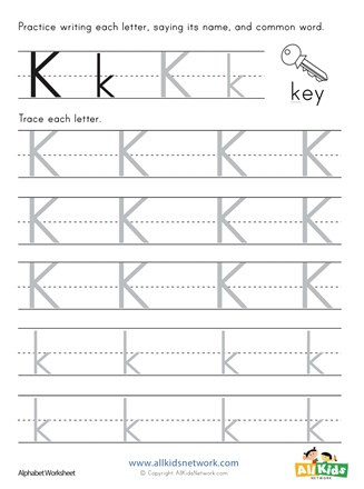 Letter K Tracing Worksheets Preschool Letter K Tracing Worksheet