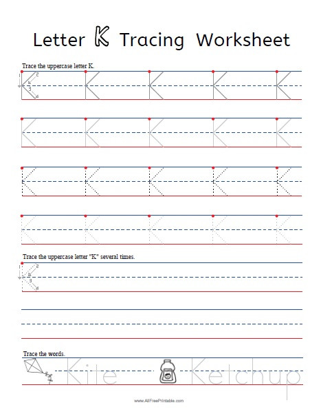 Letter K Tracing Worksheets Preschool Letter K Tracing Worksheets Free Printable