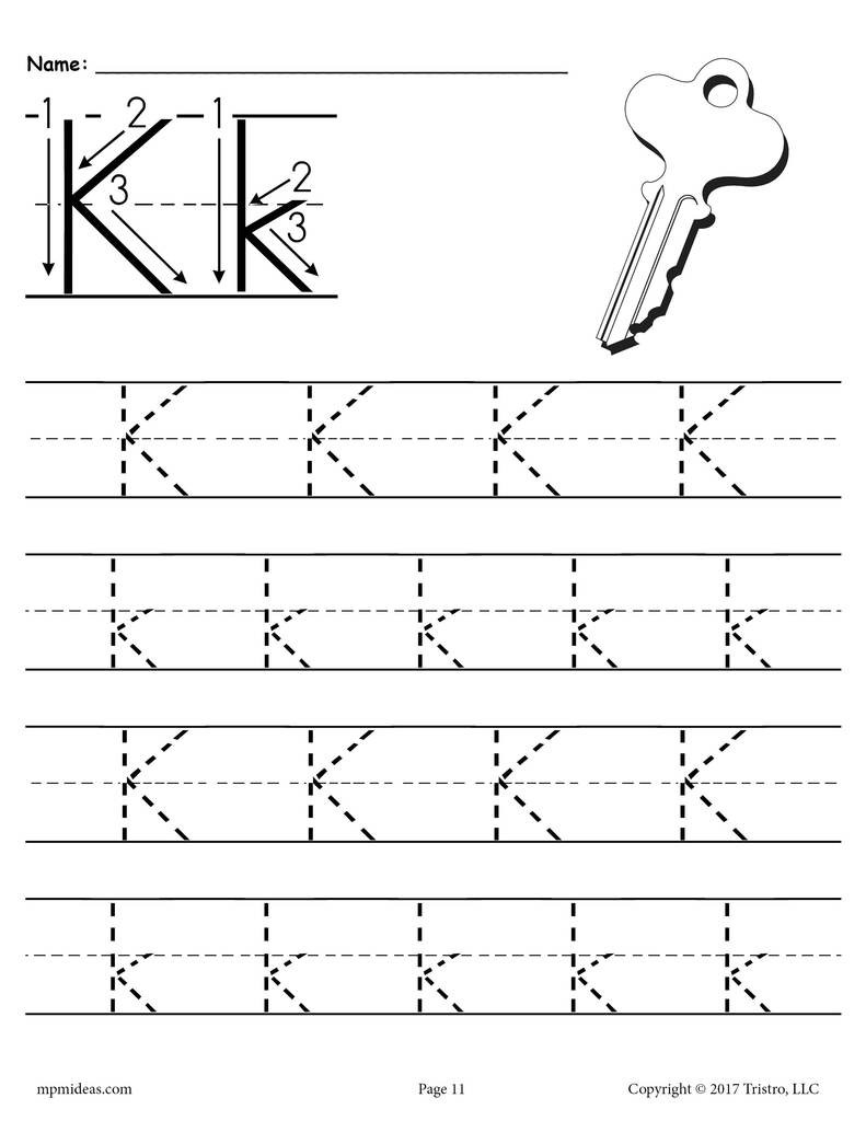 Letter K Tracing Worksheets Preschool Printable Letter K Tracing Worksheet