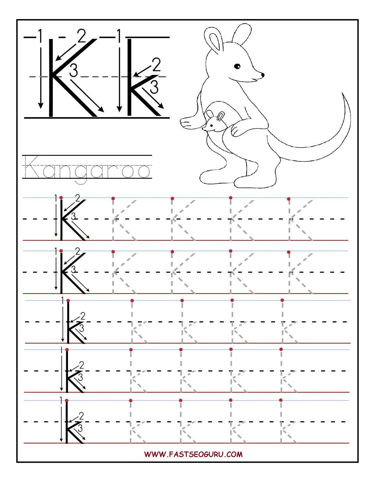 Letter K Tracing Worksheets Preschool Printable Letter K Tracing Worksheets for Preschool