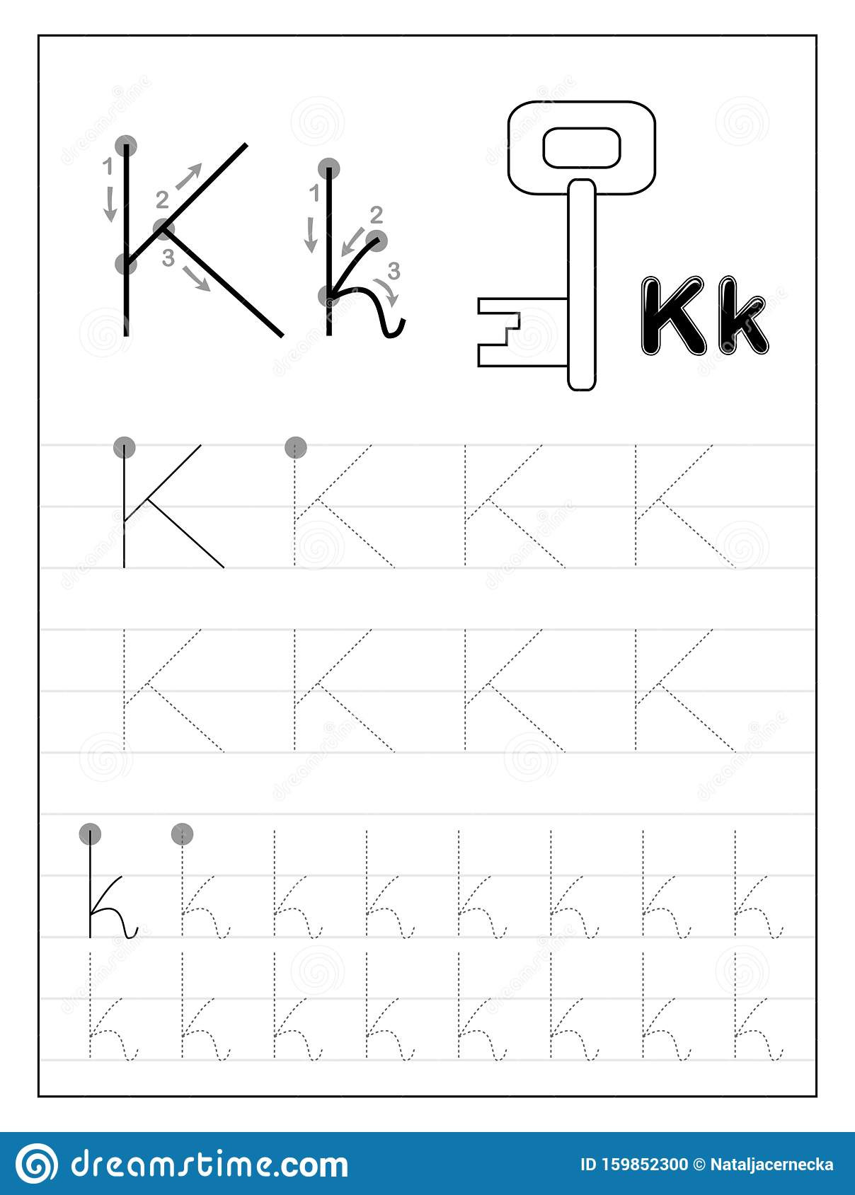 Letter K Tracing Worksheets Preschool Tracing Alphabet Letter K Black and White Educational Pages