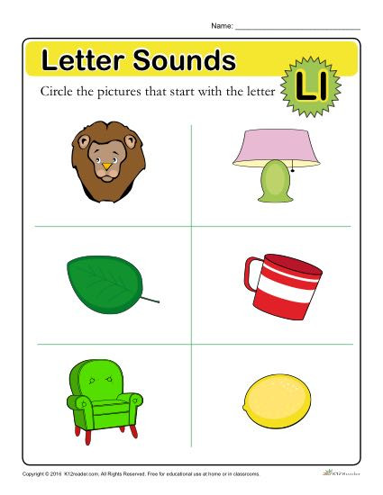 Letter L Worksheet Preschool Letter sounds L