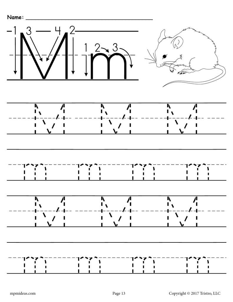 Letter M Worksheets Kindergarten Printable Letter M Tracing Worksheet