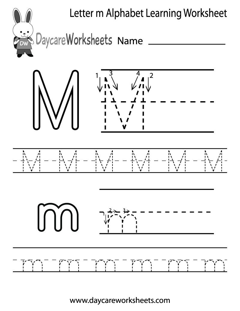 Letter M Worksheets Preschool Draft Free Letter M Alphabet Learning Worksheet for