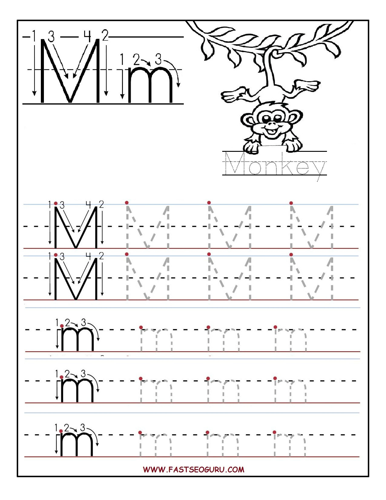 Letter M Worksheets Preschool Printable Letter M Tracing Worksheets for Preschool