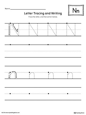 Letter N Tracing Worksheets Preschool Letter N Tracing and Writing Printable Worksheet