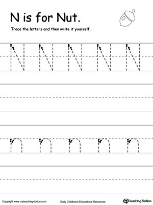 Letter N Tracing Worksheets Preschool Tracing and Writing the Letter N