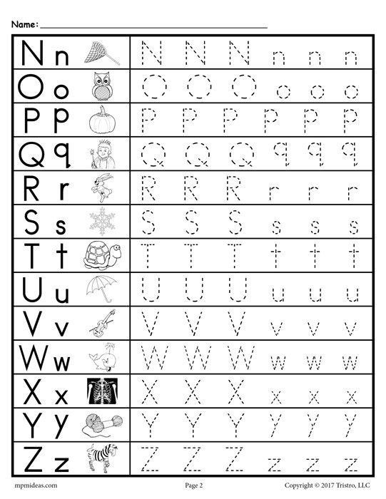 Letter N Tracing Worksheets Preschool Uppercase and Lowercase Letter Tracing Worksheets with