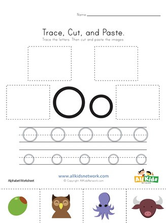Letter O Worksheet for Kindergarten Trace Cut and Paste Letter O Worksheet