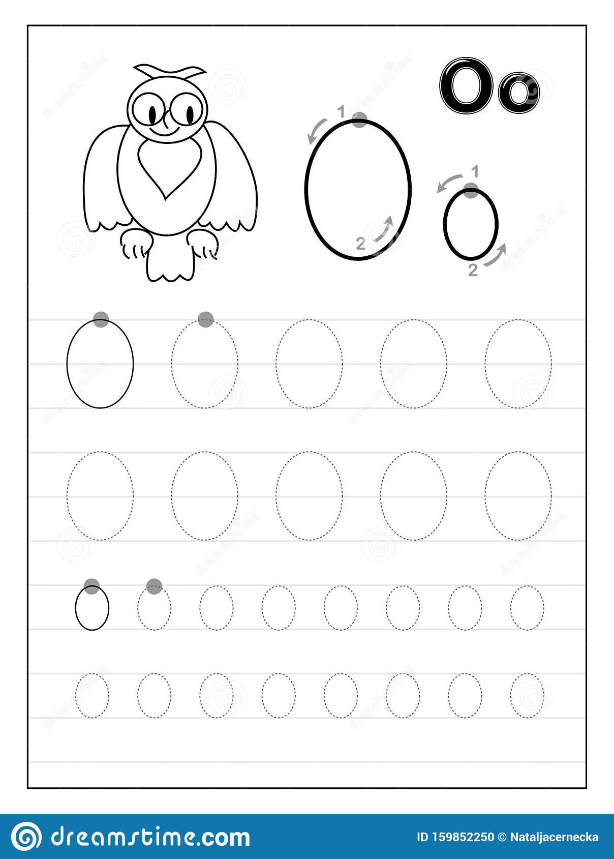 Letter O Worksheets for Preschool Tracing Alphabet Letter O Black and White Educational Pages