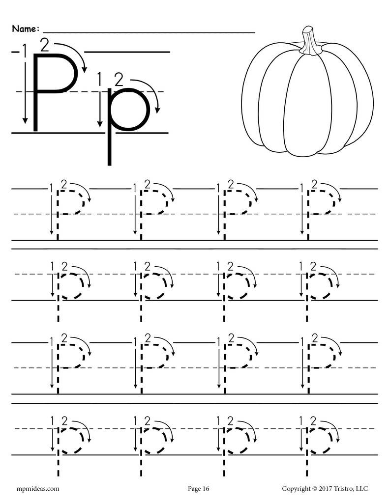 Letter P Preschool Worksheets Printable Letter P Tracing Worksheet with Number and Arrow Guides