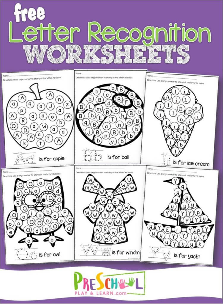 Letter Recognition Worksheets for Kindergarten Free Letter Recognition Worksheets A to Z