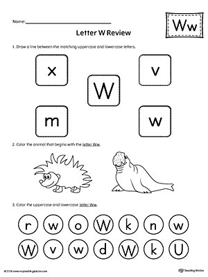 Letter W Worksheets for Preschoolers All About Letter W Printable Worksheet