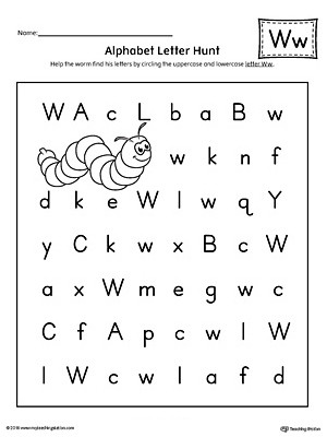 Letter W Worksheets for Preschoolers Alphabet Letter Hunt Letter W Worksheet